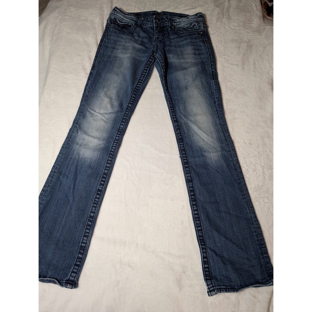 Vigoss Chelsea Slim Boot Jeans 5/6 31" Y2K Faded Denim Lowrise